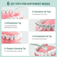 Load image into Gallery viewer, Sejoy Water Dental Flosser Portable Teeth Picks 6 Jets 4 Modes Cordless Oral Irrigator Rechargeable IPX7 Teeth Cleaner