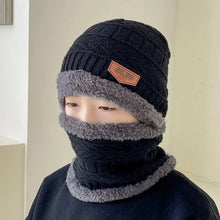 Load image into Gallery viewer, Kids Warm Knitted Hat Scarf Set Children Autumn Winter Hat Soft Knitted Cap Bonnet Infant Kids Hat For Boys Girls