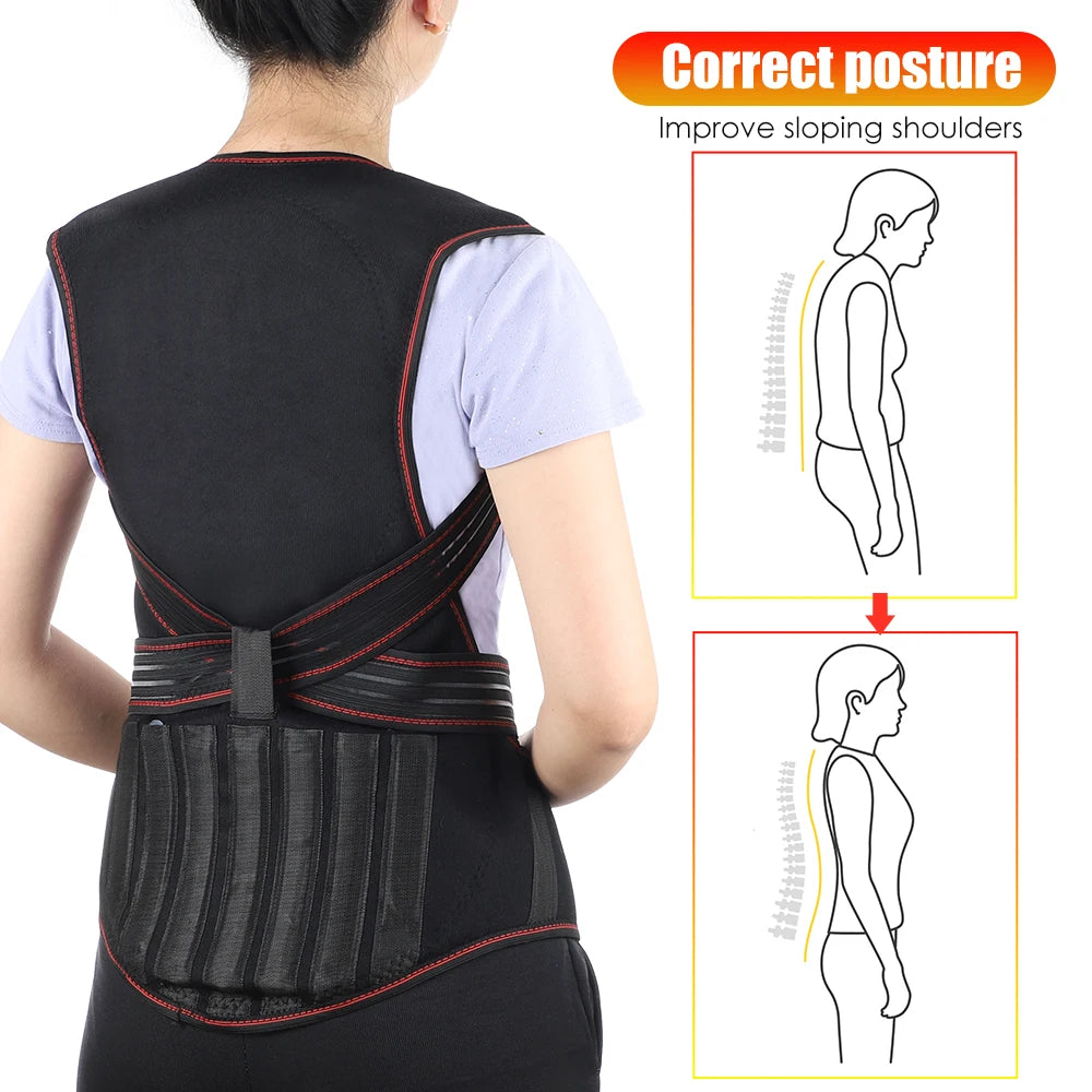 118 Tourmaline Magnetic Therapy Self Heating Shoulder Wrap Back Posture Corrector Belt Neck Massager Brace Acupoint Stimulator