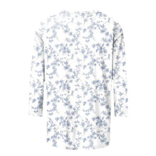 Load image into Gallery viewer, Female Clothing Delicate Fashion Shirts Floral Round Neck 3/4 Sleeves Printed Summer Women Pullover Daily Wear Vetement Femme