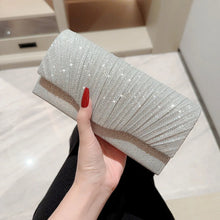 Load image into Gallery viewer, Women Lady Female Silver Evening Dinner Clutch Shiny Elegant Bag Shoulder Bag Handbag Glitter Purse Party Wedding Handheld Bag