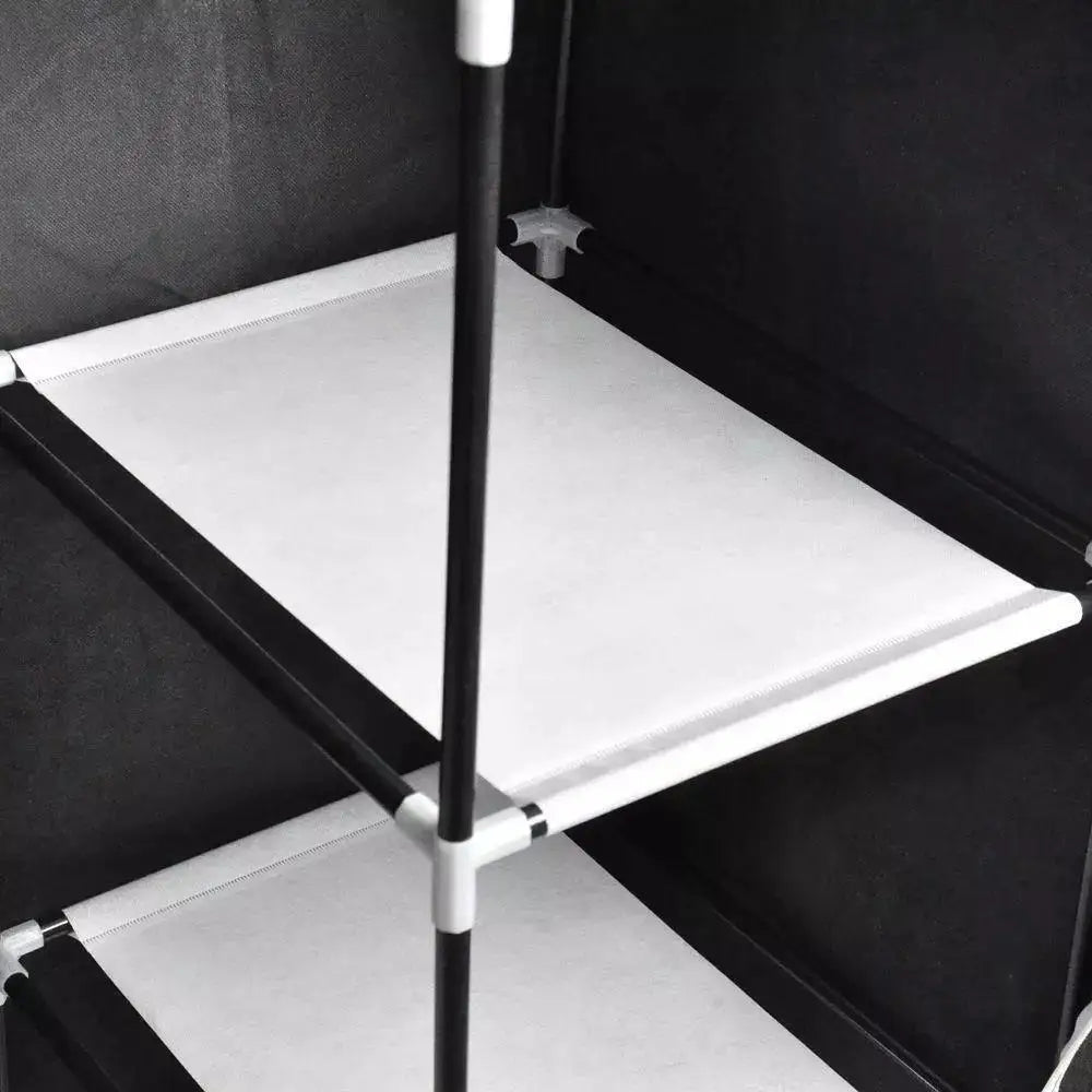 71" Portable Clothes Storage Closet Organizer Wardrobe Rack Shelves Fabric Steel