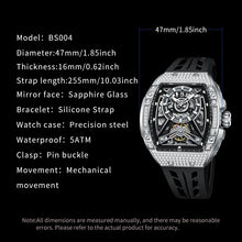 Load image into Gallery viewer, Men Mechanical Winding Watch Montre Homme 2024 New BRUBOSES 5ATM Water Resistant Luminous Tonneau Quartz Wristwatch WIth Diamond