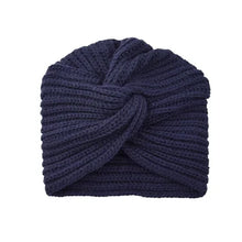 Load image into Gallery viewer, Women's Knitted Turban Hat Bohemia Cashmere Cross Wrap Head Lndian Wool Bonnet Turbante Cap