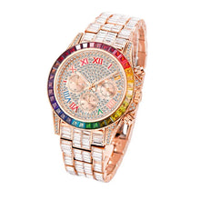 Load image into Gallery viewer, New Luxury Watches For Men High End Steel Bracelet Square Crystal Quartz Watch Hip Hop Chronograph Waterproof Man Clock Hot Sale