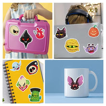 Load image into Gallery viewer, Halloween Diamond Painting Kit For Kids Adult Beginners Cartoon Witch Ghost Pumpkin Cat Halloween Gem Stickers DIY Craft