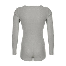 Load image into Gallery viewer, Women's Jumpsuits Autumn New Fashion Long Sleeves Casual Slim Knitted Rompers Solid Sexy V-Neck Female Bodycon Elegant Clothing