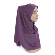 Load image into Gallery viewer, H120 Teenage girls plain hijab hats muslim scarf islamic headscarf hat amira pull on headwrap beautiful 10 years girl scarf