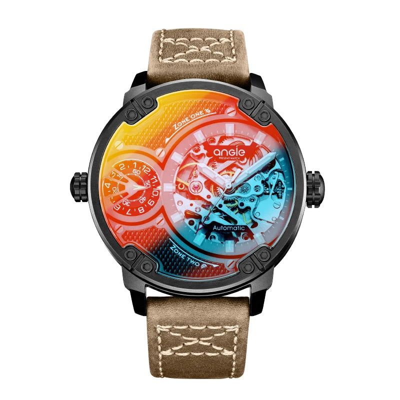 Mens Mechanical Watches Colorful Automatic Watch for Men Luxury Brand Stainless Steel Waterproof Man Wristwatches Reloj Hombre