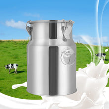 Load image into Gallery viewer, 201 Stainless Steel Milk Can Wear-Resistant Sealed Barrel Large Capacity for Breakfast Restaurant and Milk Shop Easy to Clean