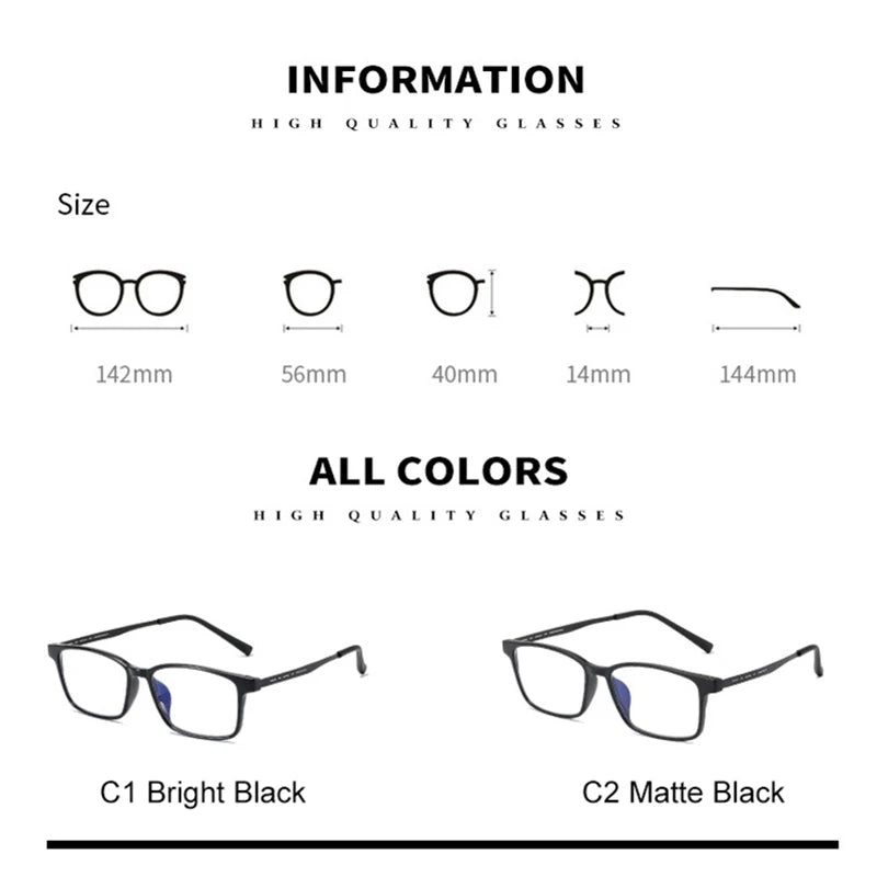 YOOSKE Blue Light Blocking Reading Glasses Men Women Ultralight TR90 Titanium Alloy Optical Frame Eyeglasses Square Eyewear