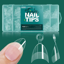 Load image into Gallery viewer, NAILPOP Soft Gel Nail Tips 600PCS Pre-Buff Full Cover Coffin Almond Oval Shaped Nail Extenison Tips Half Matte Gel X Fake Nails