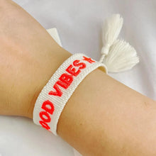 Load image into Gallery viewer, GOOD VIBES Woven Embroidery Bracelets Adjustable Bracelet Gifts Stackable Jewelry