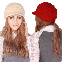 Load image into Gallery viewer, Winter Women Hat Wide Brim Keep Warm Cap Knitted Hats Female Soft High Elastic Warm Caps Beanies Girl Cap Solid Color 2023 New
