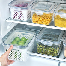 Load image into Gallery viewer, Refrigerator Storage Box Fridge Organizer Fresh Vegetable Fruit Boxes Drain Basket Storage Containers Pantry Kitchen Organizer