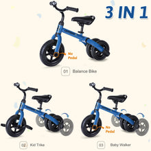 Load image into Gallery viewer, Toddlers Tricycle for 2/3/4/5 Years Old Boy&Girl with Detachable Pedal And Training Wheel Baby Balance Riding Bike Birthday Gift