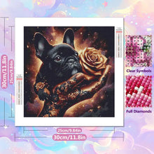 Load image into Gallery viewer, Diamond Painting Dog Animal Handmade Art Diamond Mosaic Rose Flower Full Drill Mosaic Handmade Personalized Gift