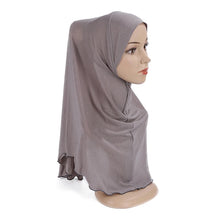 Load image into Gallery viewer, H120 Teenage girls plain hijab hats muslim scarf islamic headscarf hat amira pull on headwrap beautiful 10 years girl scarf