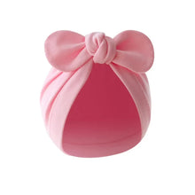 Load image into Gallery viewer, Newborn Hat for Girls Boys Beanie Cute Bows Turban Hats Cotton Infant Bonnet Solid Color Toddler Cap Baby Accessories 0-24M