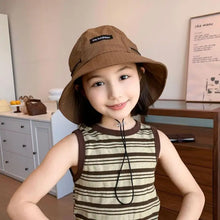 Load image into Gallery viewer, Kids Summer Hats For Girls Boys Bucket Hat Children Sun Protection Fisherman Cap Windproof Sun Hat Foldable Sunhat Outdoor New