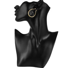 Load image into Gallery viewer, 925 Sterling Silver 18K gold plated 4.4cm oval earrings for women Fashion Party Wedding Accessories Jewelry Christmas Gifts