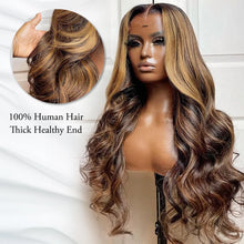 Load image into Gallery viewer, 30 Inch 4/27 Highlight Wig Human Hair Body Wave 13x6 Hd Lace Frontal Wig Brazilian Remy Colored Transparent Lace 13x4 For Women