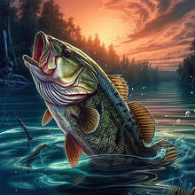 Load image into Gallery viewer, 1-piece DIY animal series, big fish pattern full diamond art painting set, diamond art home wall decoration gift