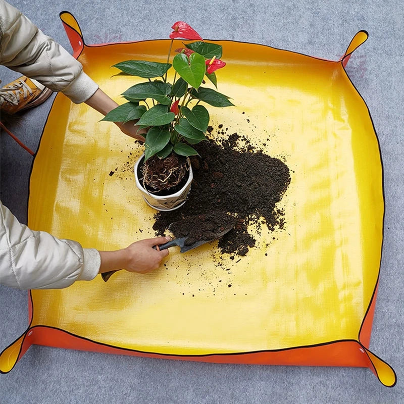 Gardening Mat PE Square Plant Pad Waterproof for Transplanting Flower Pots Potting Mat Foldable Garden Repotting Anti-dirty Tarp