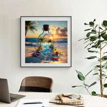Load image into Gallery viewer, Bottle Beach Diamond Painting 5D DIY Coconut Tree Starfish Full Square Round Diamond Embroidery Home Decor