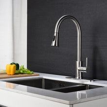 Load image into Gallery viewer, Kitchen Faucet with Pull Out Spraye Kitchen Faucet Single Handle Out Mixer Stream Sprayer Nozzle Stainless Steel Family