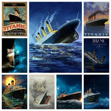Load image into Gallery viewer, Diamond Painting Full Kit The Titanic Movie Scene 5D Diamond Mosaic Cross Stitch Rhinestone Art Pictures Embroidery Wall Decor