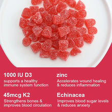 Load image into Gallery viewer, Vitamin D3 K2 Gummies - Supports Healthy Bone, Heart & Calcium Absorption, & Immune Health - Plant Based, Non-GMO