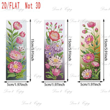 Load image into Gallery viewer, Three-piece diamond painting bookmark set, DIY creative colorful floral and butterfly design, with diamond book bookmarks