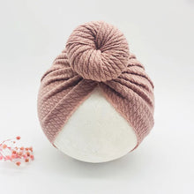 Load image into Gallery viewer, Knotted Hats for Baby Girl Beanie Bow Headband Infant Turban Newborn Head Accessories Winter Hat Warm Bonnet Caps Mother Kids