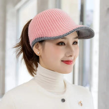 Load image into Gallery viewer, Hats for Women Autumn Winter Sports Empty Top Caps Female Knitted Warm Baseball Cap Fashion Running Golf Sun Hat