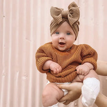 Load image into Gallery viewer, Knotted Hats for Baby Girl Beanie Bow Headband Infant Turban Newborn Head Accessories Winter Hat Warm Bonnet Caps Mother Kids