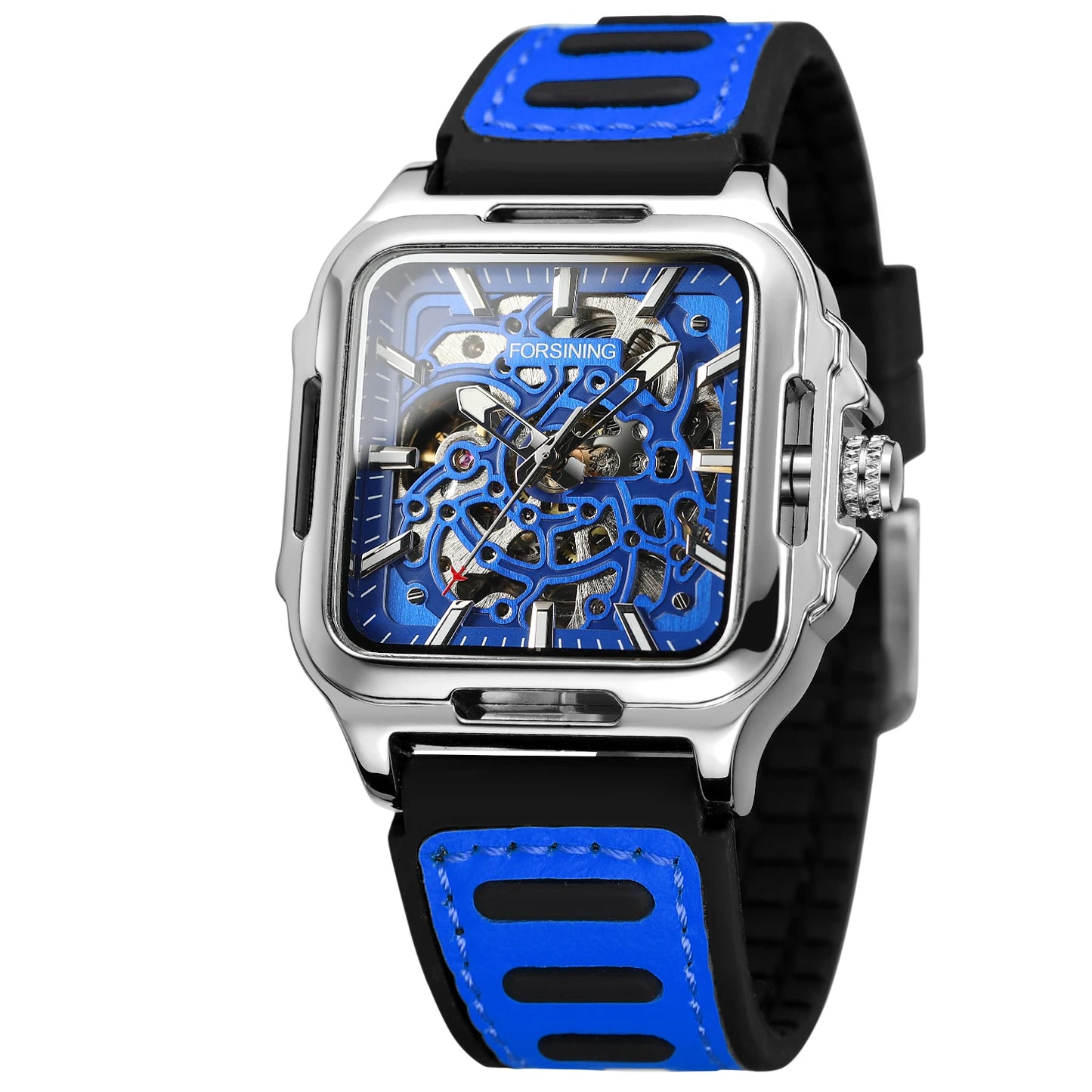 Men's Mechanical Automatic Watches for Men Luxury Top Brand Hollow Square Male Wristwatches Skeleton Waterproof Reloj Hombre