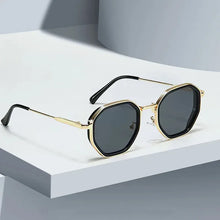 Load image into Gallery viewer, 2025 New Vintage Sunglasses for Women Modern Fashionable Octagonal Glasses with Black Lenses Golden Edging Sun Glasses UV400