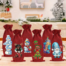 Load image into Gallery viewer, 1 DIY diamond painting set, Christmas-themed canvas wine bag, wine bottle decoration items, holiday gifts