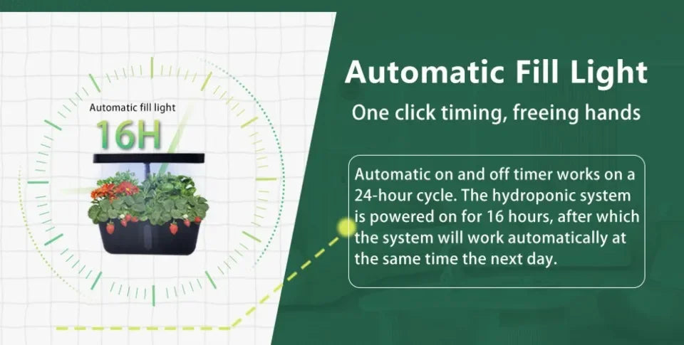 Plant Hydroponic Machine with Lifting Rod Planting Vegetables Intelligent Flowerpot Household LED Lights Hydroponic System