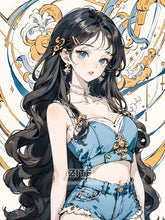 Load image into Gallery viewer, 5D Diamond Painting Anime Girl DIY Cartoon Cross Stitch Full Square Round Diamond Mosaic Embroidery Art Home Decoration Gift