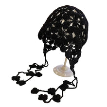 Load image into Gallery viewer, Vintage Handmade Knitted Hats for Women Solid Crochet Caps Crocheted Hat Beanies Caps Thin Hollow Spring Travel Concave Strap