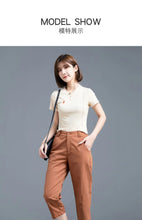 Load image into Gallery viewer, Women Clothing New Summer Simple Casual Cotton Linen Haren Capri Pants Female Solid High Waist Loose Cropped Trousers Pantalones