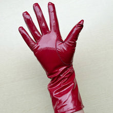 Load image into Gallery viewer, Long Gloves For Women Spring Winter Male Patent Leather Fashion Catwalk Motorcycle Riding Luvas Brilliant Warm Arm Warmer Gants