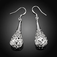 Load image into Gallery viewer, 925 Sterling Silver Hollow Water Drop Shape Earrings for Women Jewelry All-match Trend Great Gifts