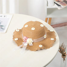 Load image into Gallery viewer, Kids Sun Hat Girls Summer New Straw Bag Cap Set Baby Travel Sun Protection Beach Hats Sun Fisherman Hat