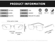 Load image into Gallery viewer, Fashion Rimless Sunglasses Men Women Populare Frameless Sun Glasses Male Female Classic Small Square Summer Traveling Shades
