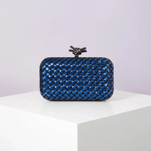 Load image into Gallery viewer, Woven Clutch Bag for Women Formal Party Contrast Color Microfiber Thread Braid Evening Bags Classic Chain Small Square Handbags