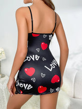 Load image into Gallery viewer, Women Sleepwear Nightgown Sexy Lingerie Love Printed Halter Backless Mini Dress Casual Pajamas Sleepshirts Nighties