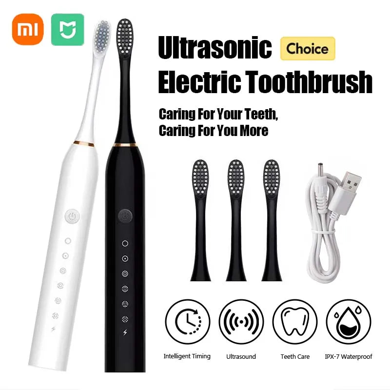 XIAOMI Ultrasonic Electric Toothbrush USB Rechargeable Waterproof Multifunctional Intelligence Whitening Toothbrushes Multi Mode